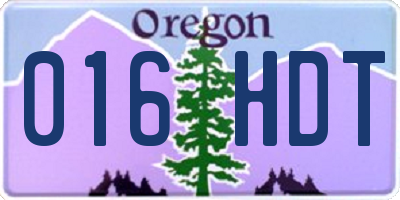 OR license plate 016HDT