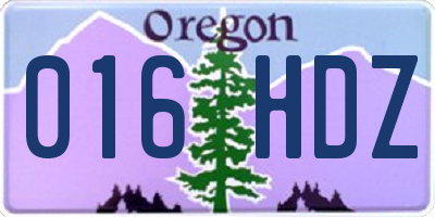 OR license plate 016HDZ