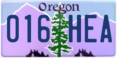 OR license plate 016HEA