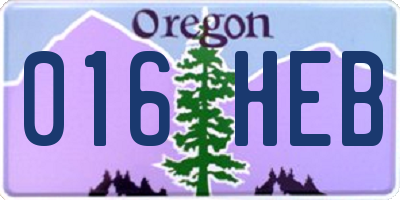 OR license plate 016HEB