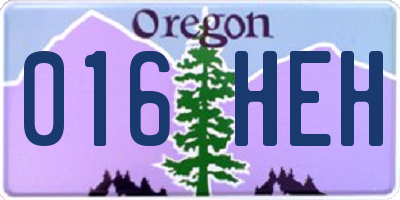 OR license plate 016HEH
