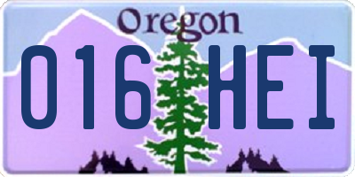 OR license plate 016HEI