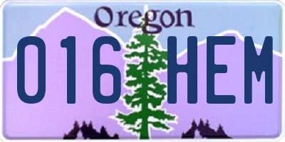 OR license plate 016HEM
