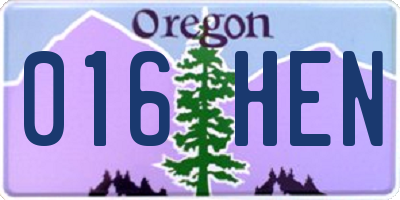 OR license plate 016HEN