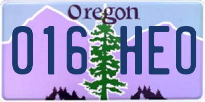 OR license plate 016HEO