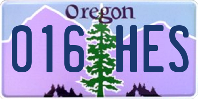 OR license plate 016HES