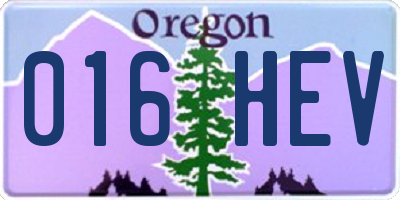 OR license plate 016HEV