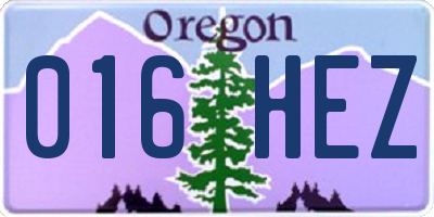 OR license plate 016HEZ