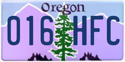 OR license plate 016HFC