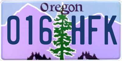 OR license plate 016HFK