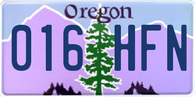 OR license plate 016HFN