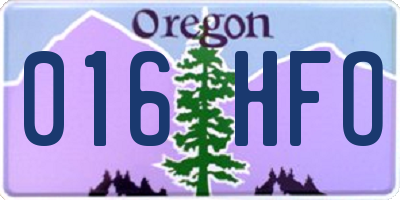 OR license plate 016HFO