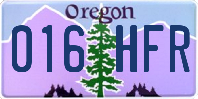 OR license plate 016HFR