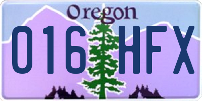 OR license plate 016HFX