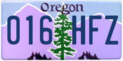 OR license plate 016HFZ
