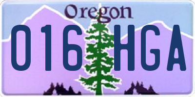 OR license plate 016HGA