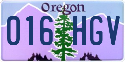 OR license plate 016HGV