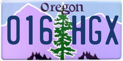 OR license plate 016HGX
