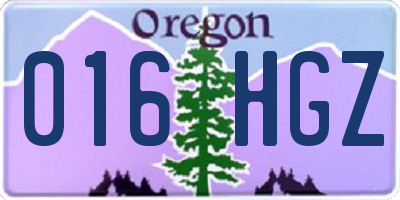 OR license plate 016HGZ