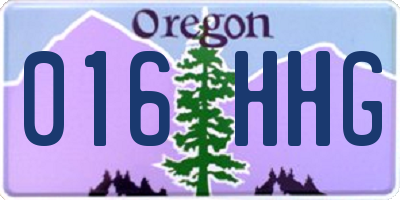 OR license plate 016HHG