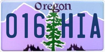OR license plate 016HIA