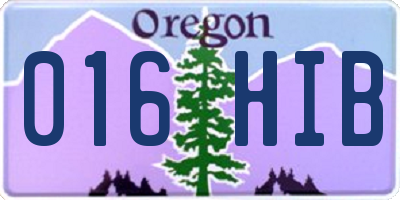 OR license plate 016HIB