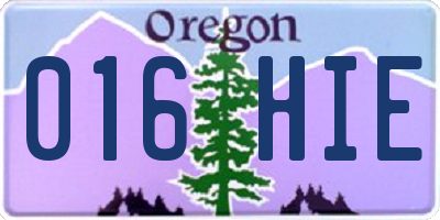 OR license plate 016HIE