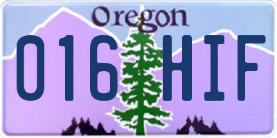 OR license plate 016HIF