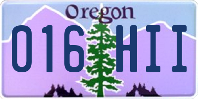 OR license plate 016HII