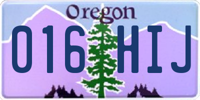 OR license plate 016HIJ