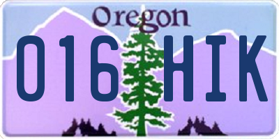 OR license plate 016HIK