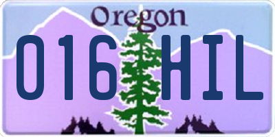 OR license plate 016HIL
