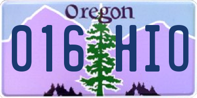 OR license plate 016HIO
