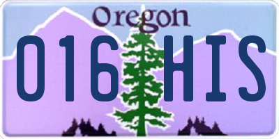 OR license plate 016HIS