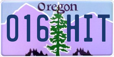 OR license plate 016HIT