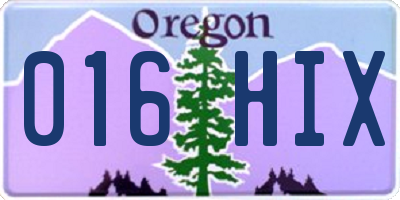 OR license plate 016HIX