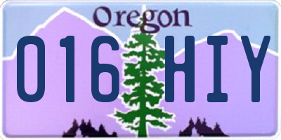 OR license plate 016HIY