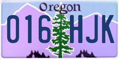 OR license plate 016HJK