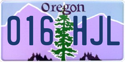 OR license plate 016HJL