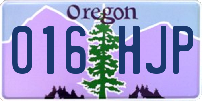 OR license plate 016HJP