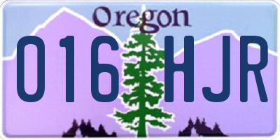 OR license plate 016HJR