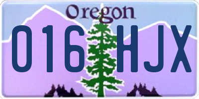 OR license plate 016HJX