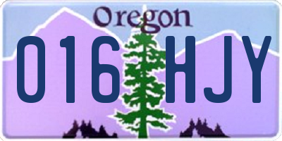 OR license plate 016HJY