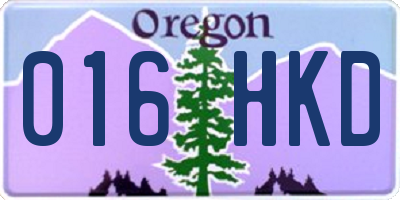 OR license plate 016HKD