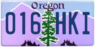 OR license plate 016HKI