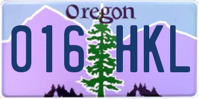 OR license plate 016HKL