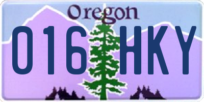OR license plate 016HKY