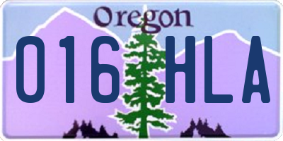 OR license plate 016HLA
