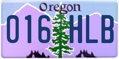 OR license plate 016HLB