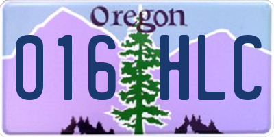 OR license plate 016HLC